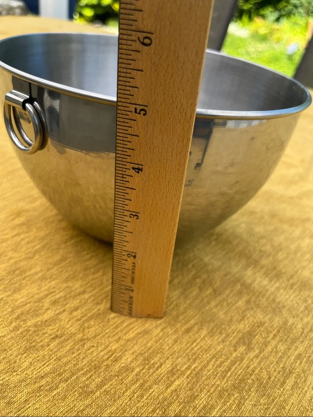 Polished Stainless Steel Mixing Bowl with Side Ring